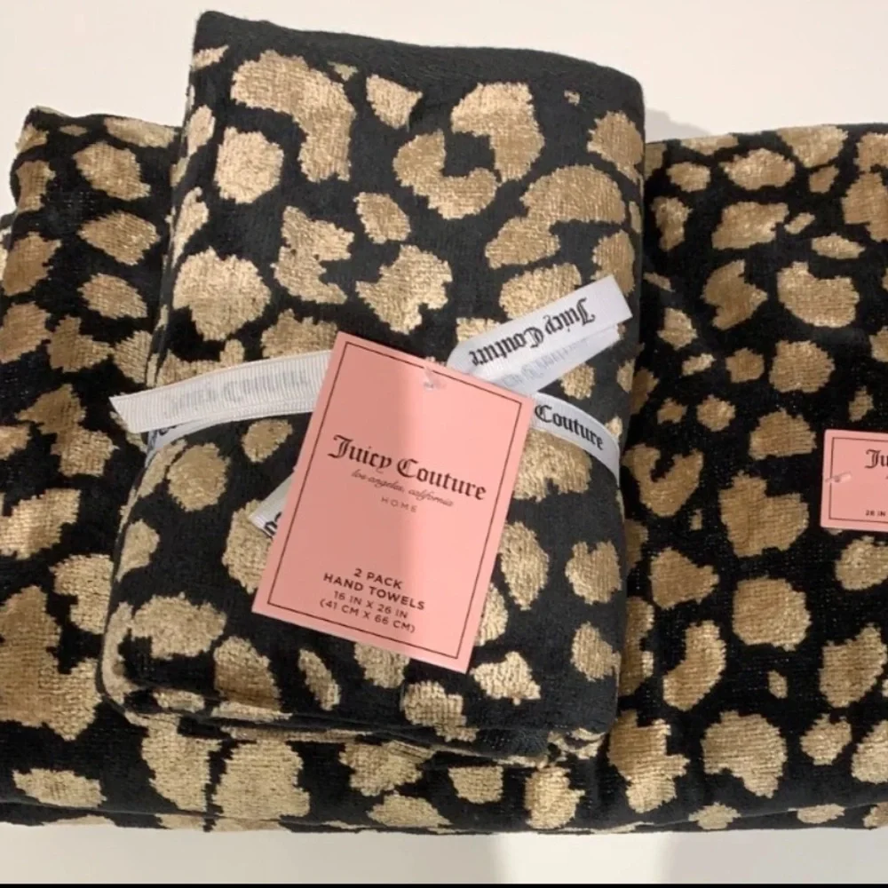Juicy Couture Leopard Print Bath & Hand Towels 4 Piece Set